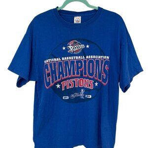 Vintage Detroit Pistons 2004 NBA Delta Basketball Finals Champions T-Shirt USA
